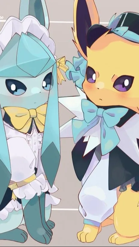 ai character: glaceon jolteon background