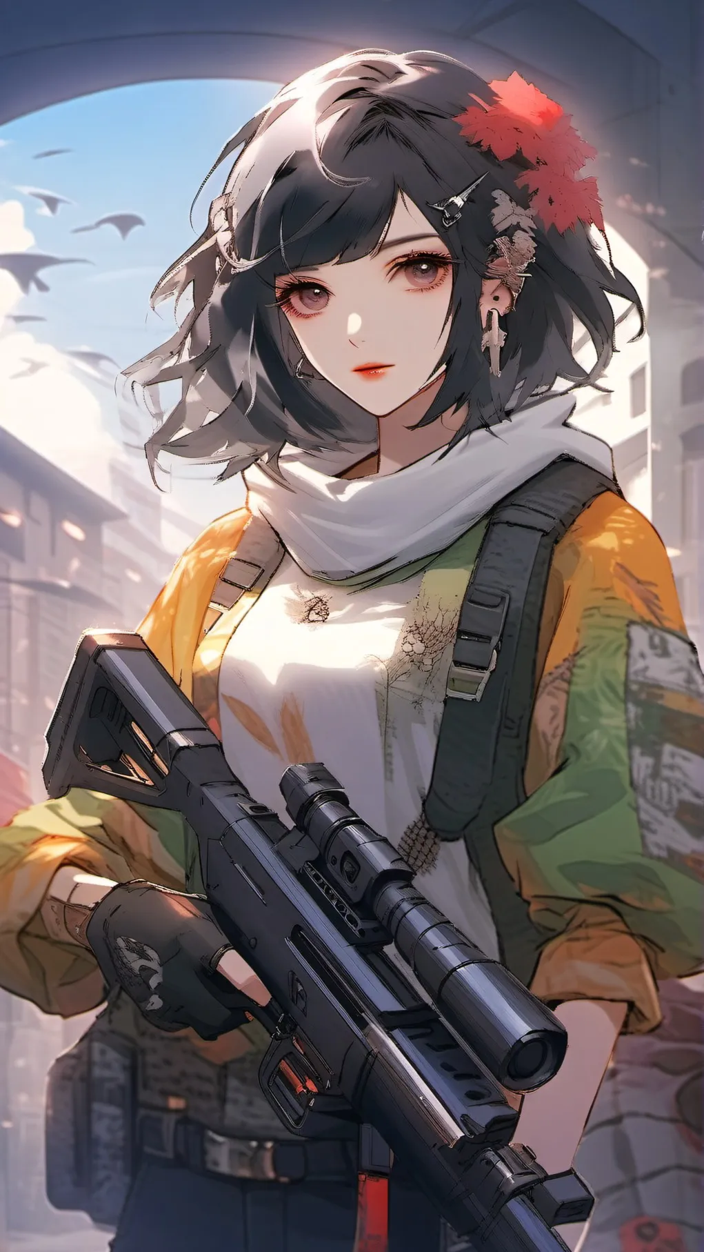 ai character: Uzi  background