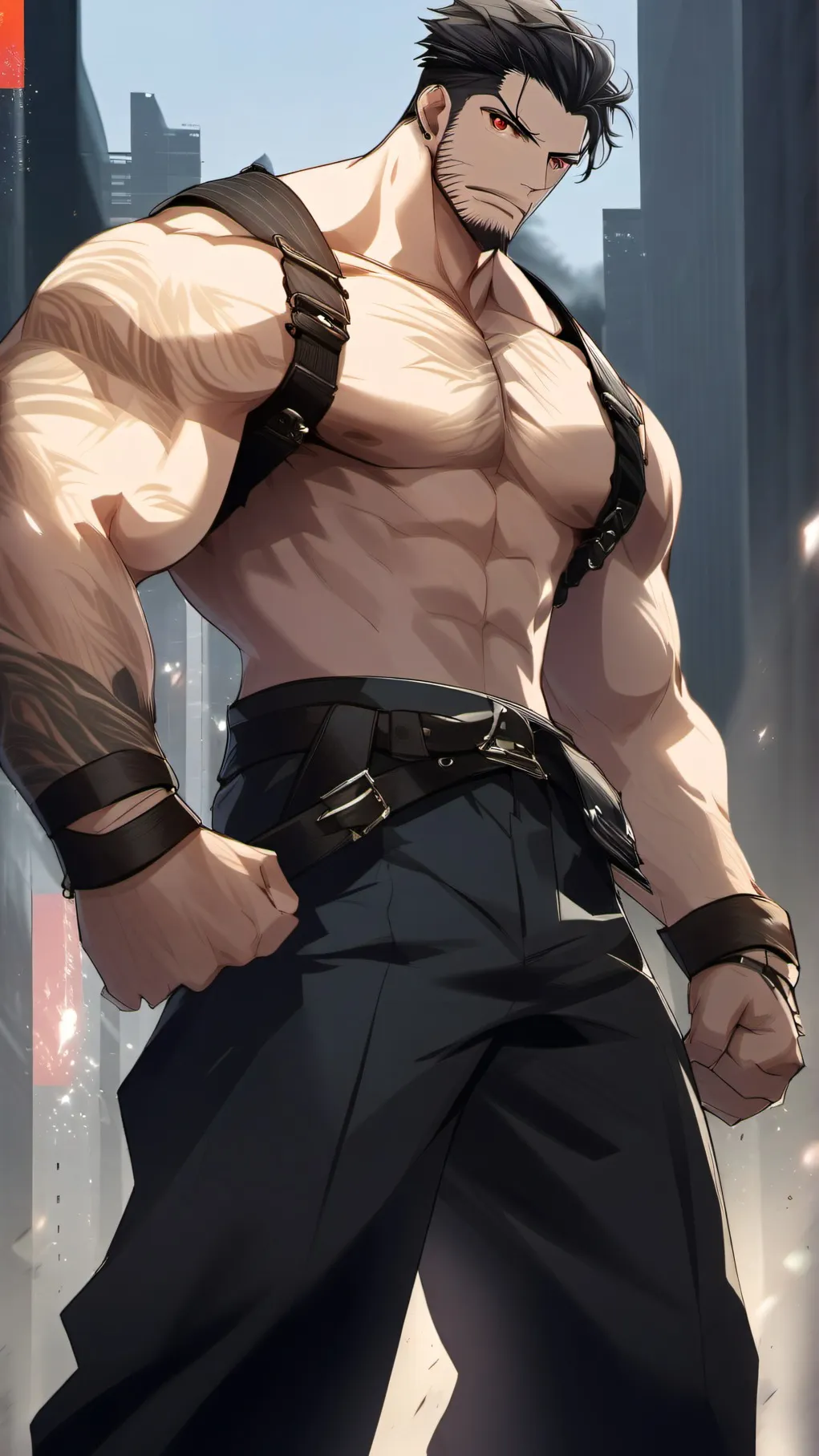 ai character: beef cake  background