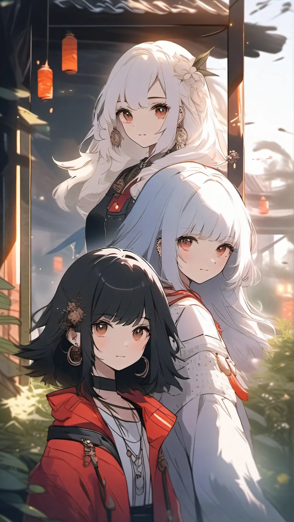 ai character: luna zed flames  background