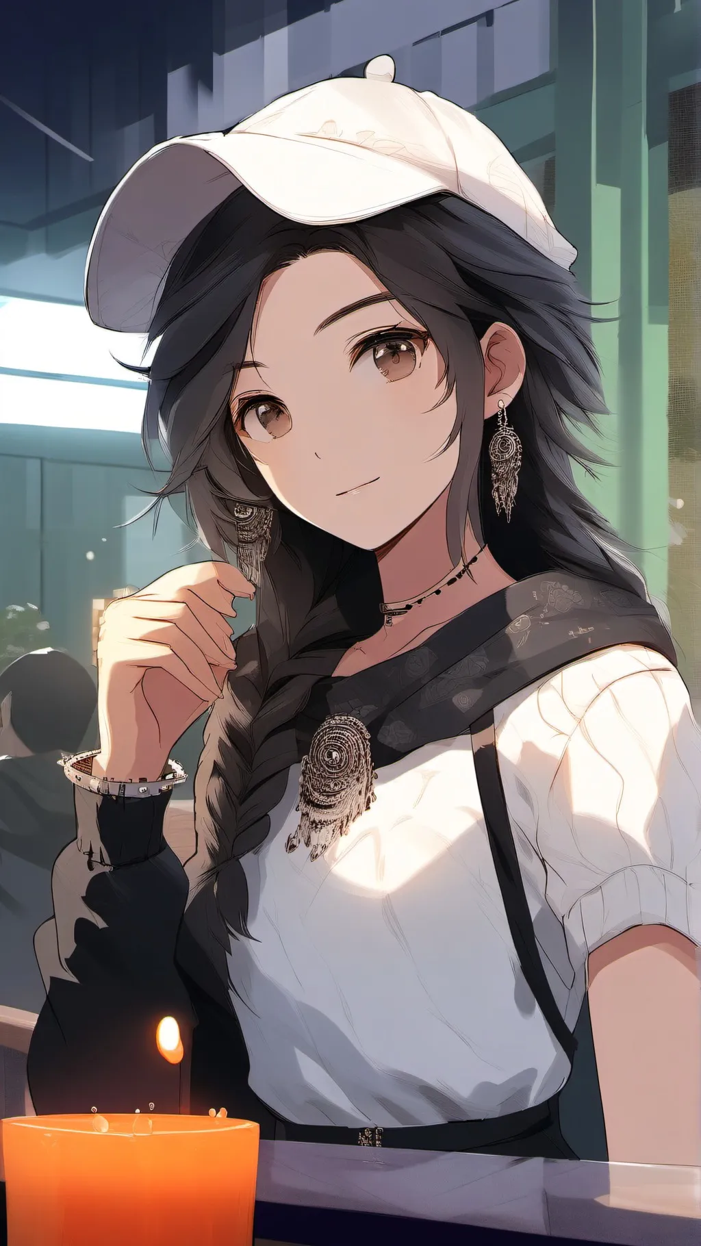 ai character: Colby🩷🖤🩵🤍 background