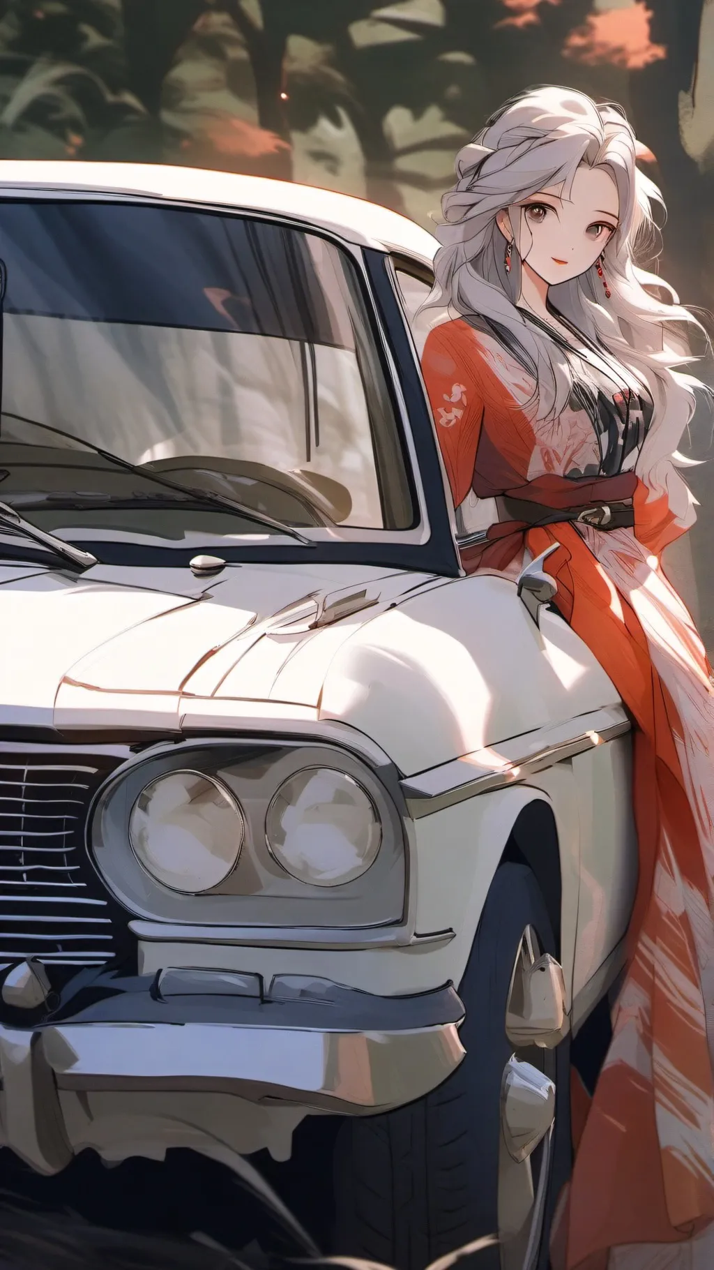 ai character: Trap house car background