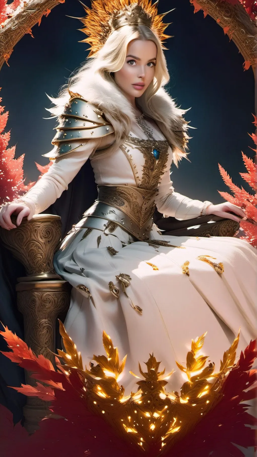 ai character: Queen Solariea  background