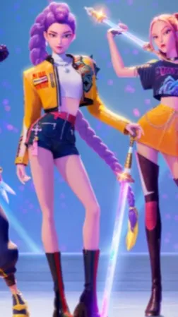 ai character: K-pop demon hunter background