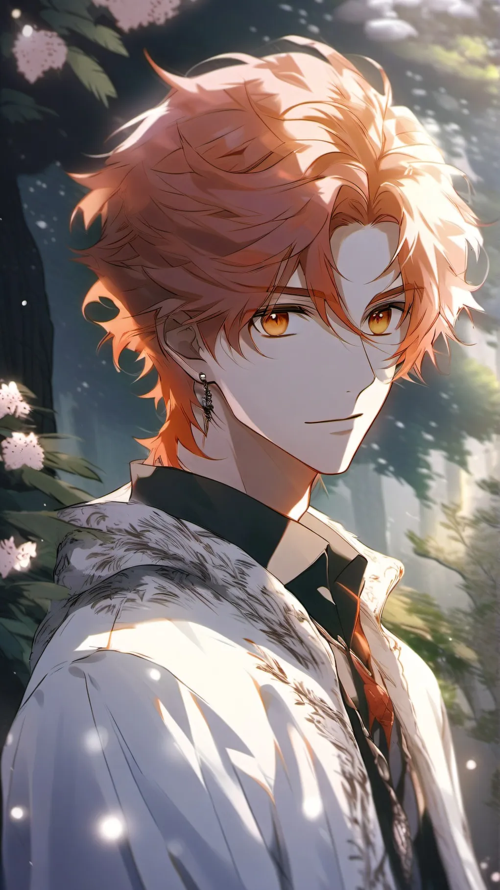 ai character: Flame background