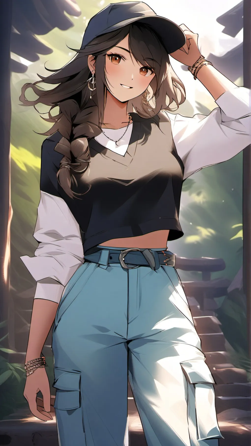 ai character: Eva tomboy  background