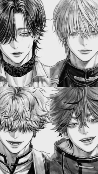 ai character: Four gay husbands. background