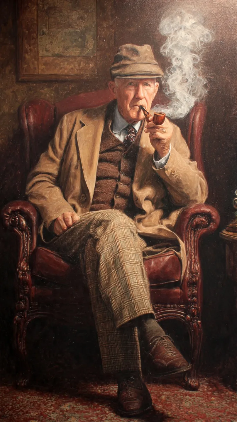 ai character: Conan Doyle Pipe background