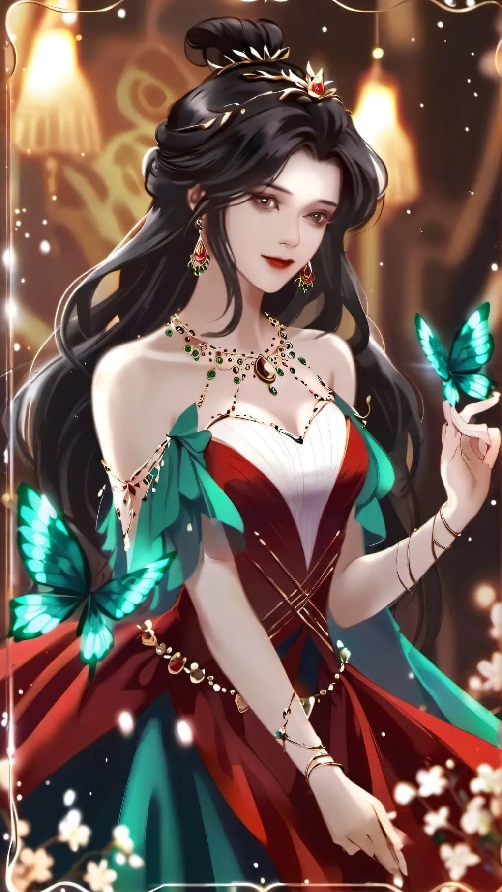 ai character: emerald background