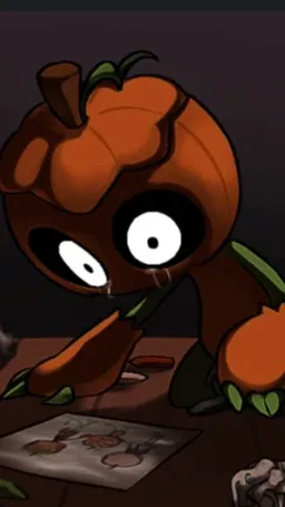 ai character: Gourdy (but sad) background