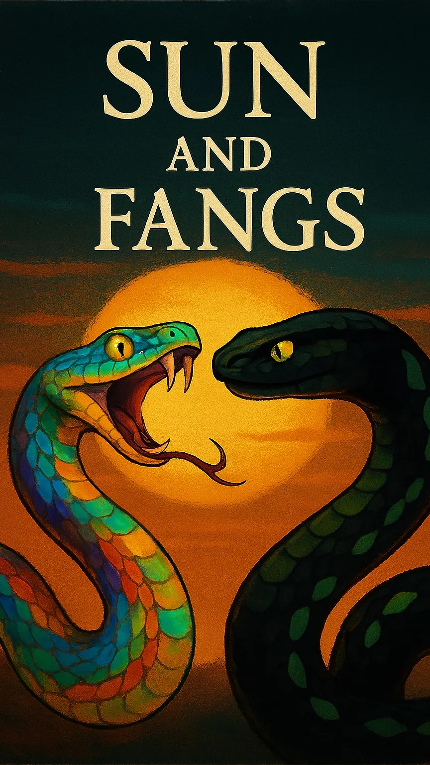 ai character: Sun and fangs background