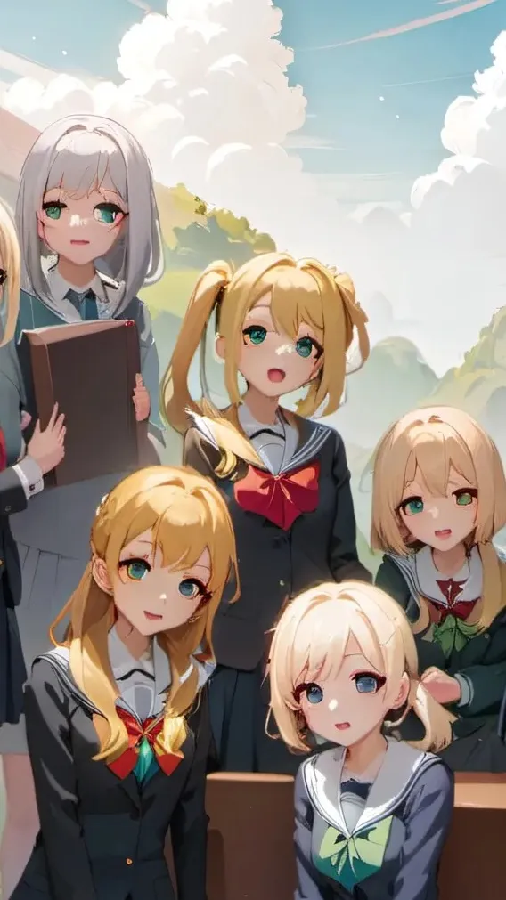 ai character: All girl sleepover background