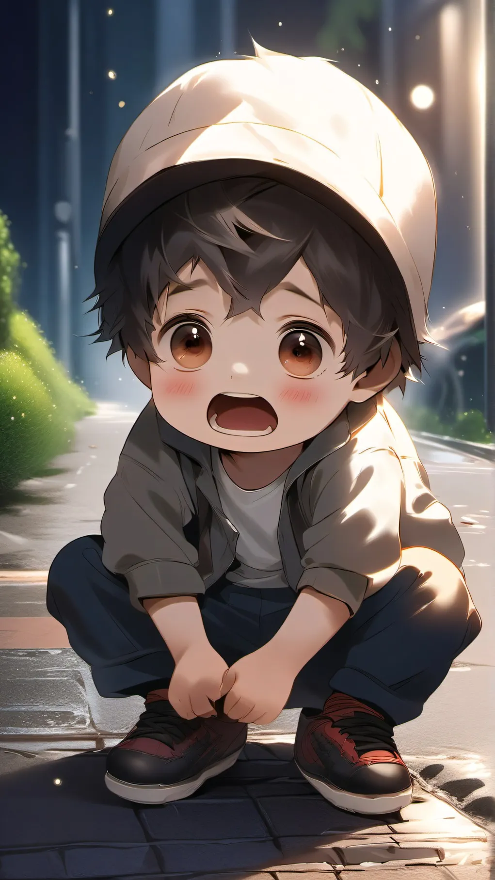 ai character: Poor baby  background