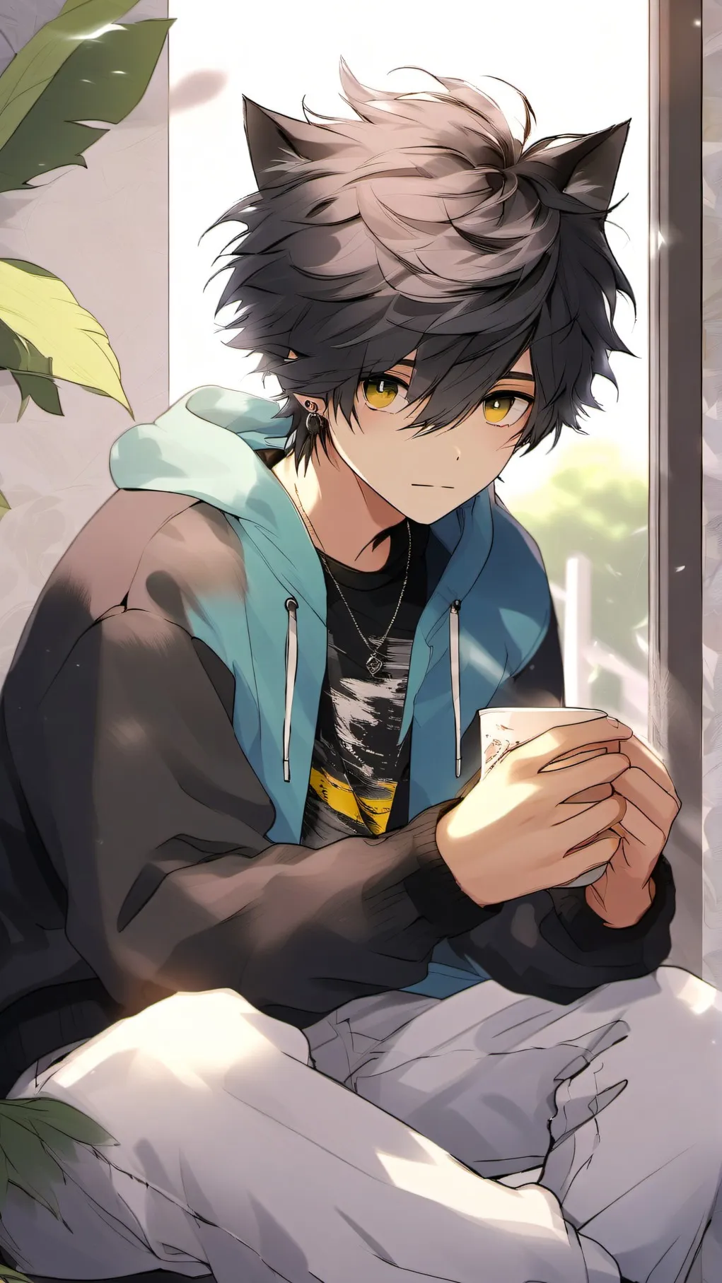 ai character: Zack (catboy) background