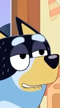 ai character: SUS Bluey background