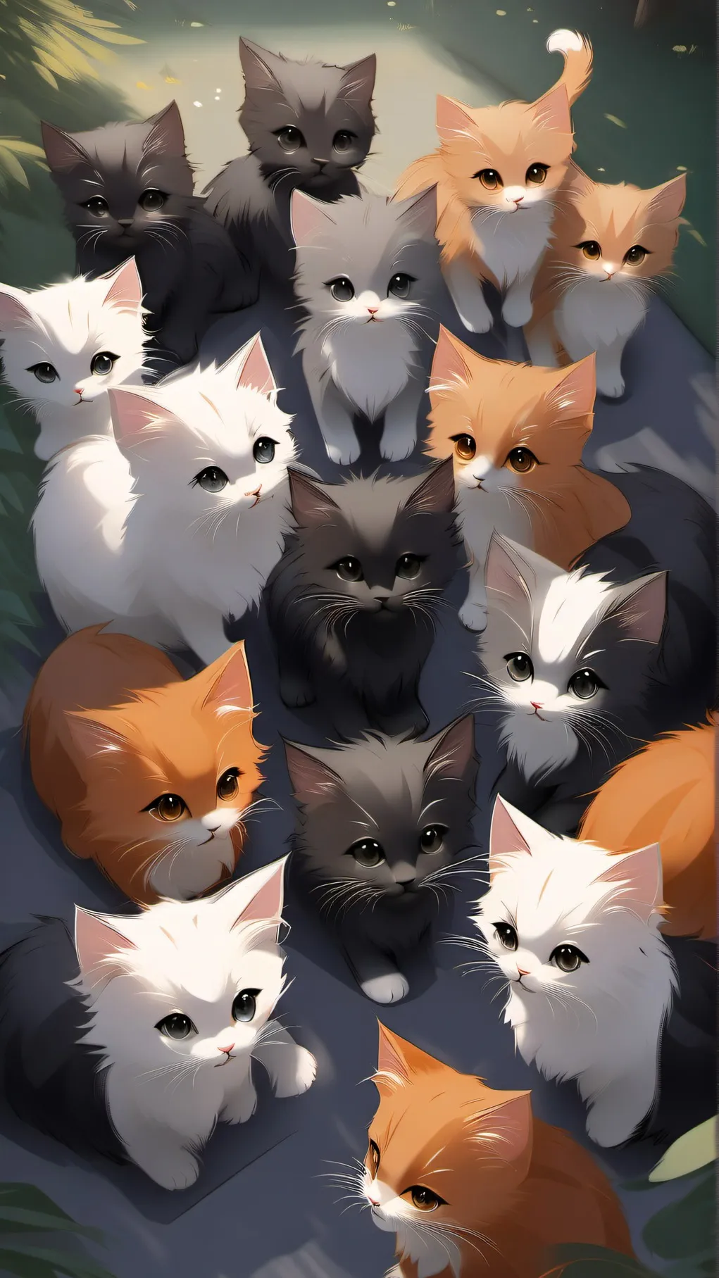 ai character: 10 cats(ıdk lol) background
