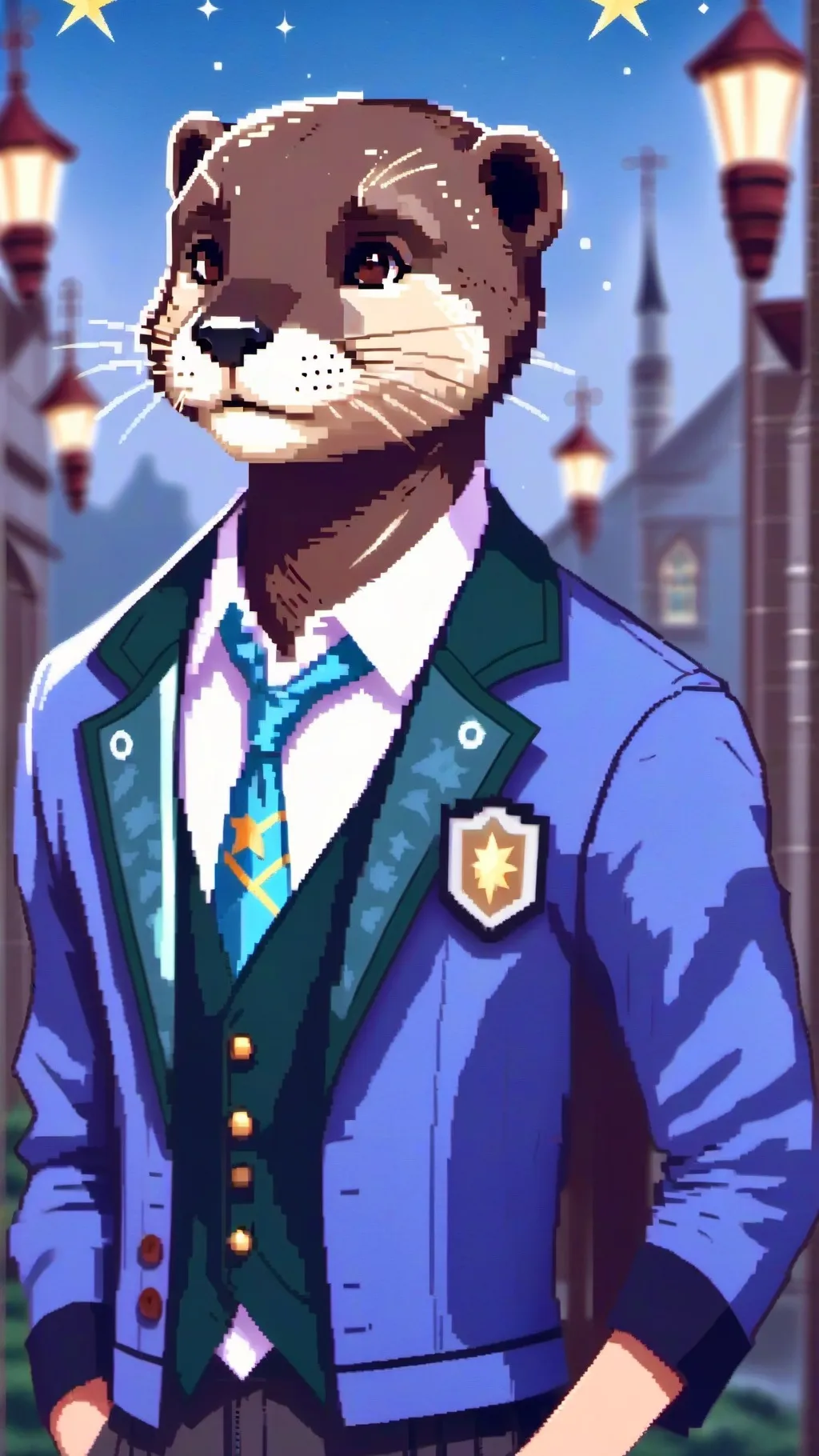 ai character: Otter ell background