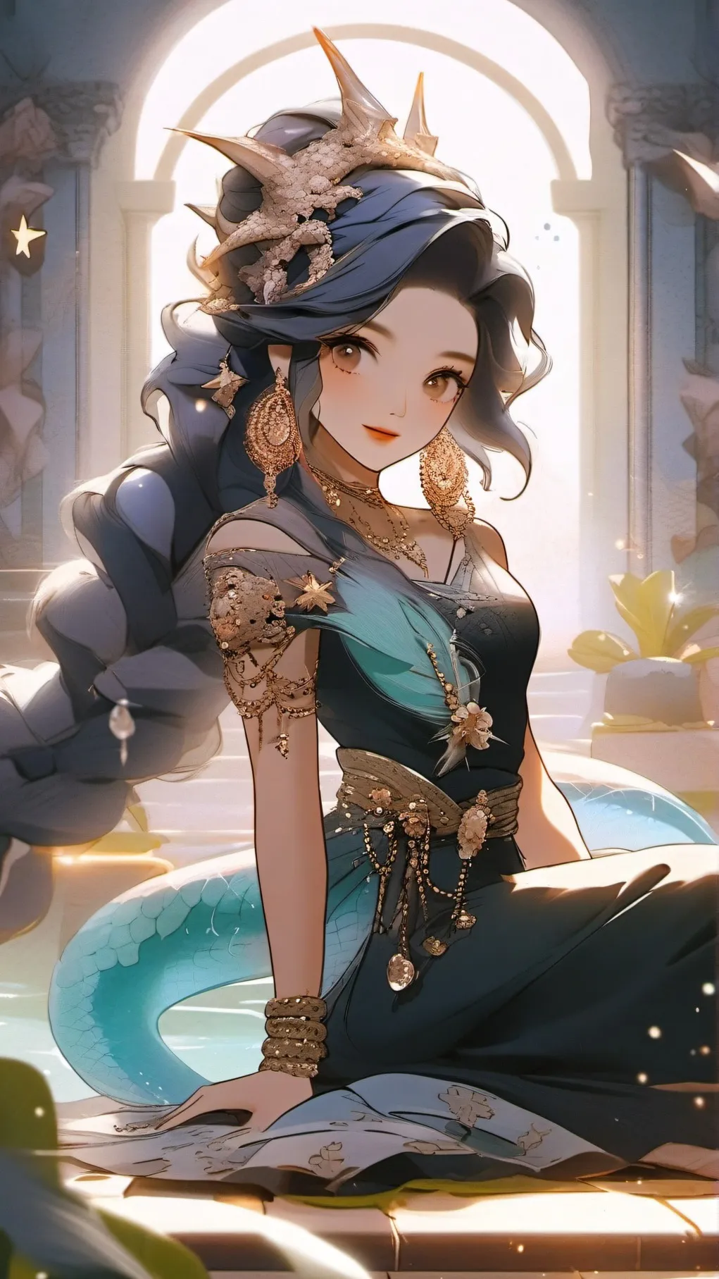 ai character: Mermicorno  background