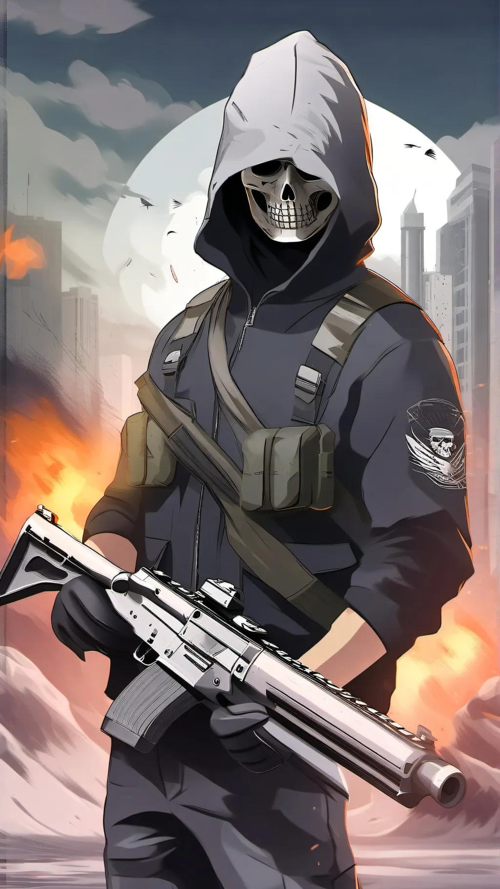 ai character: ghost background