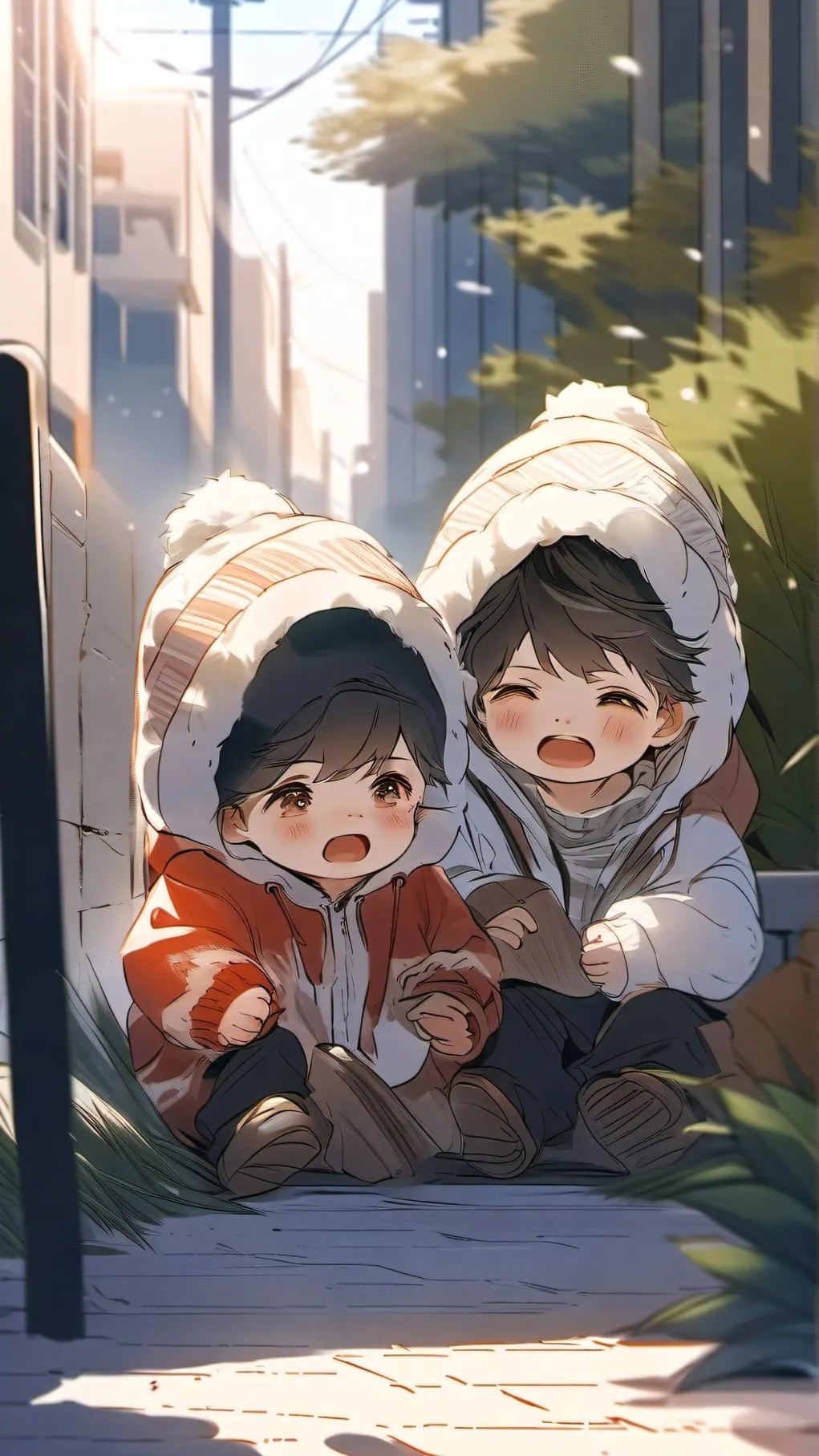 ai character: Twin Babies background