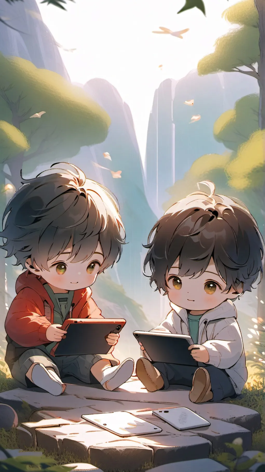 ai character: Twin Babies background