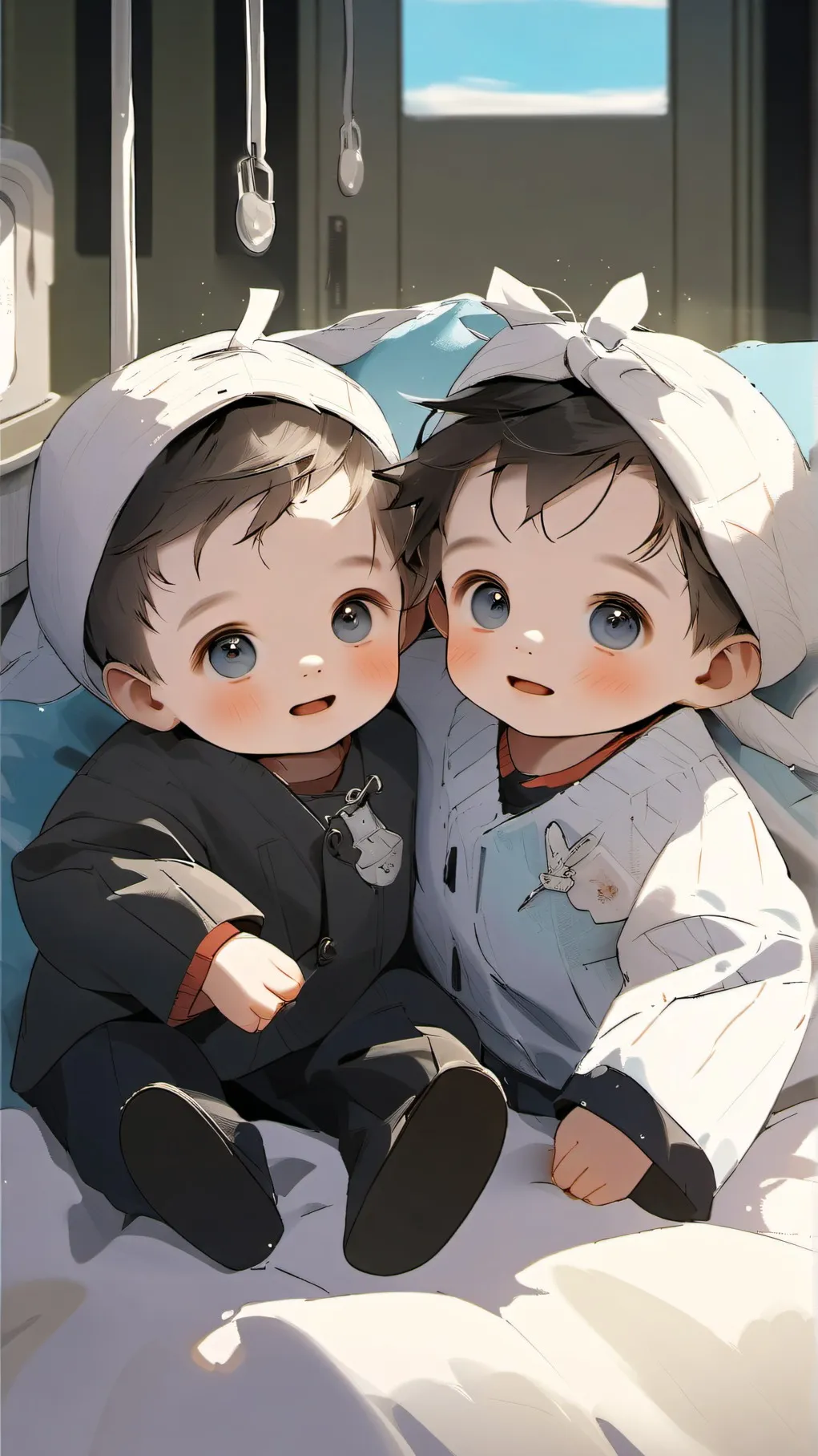 ai character: Newborn Cute Twins background