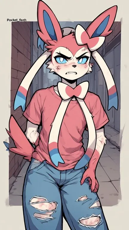 ai character: CuddlesTheSylveon background