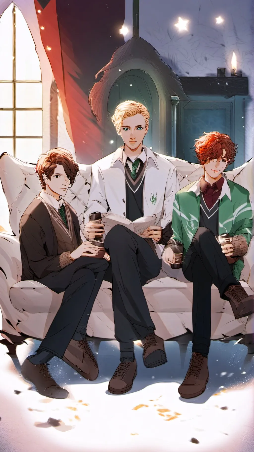 ai character: Harry+Draco+Ron background