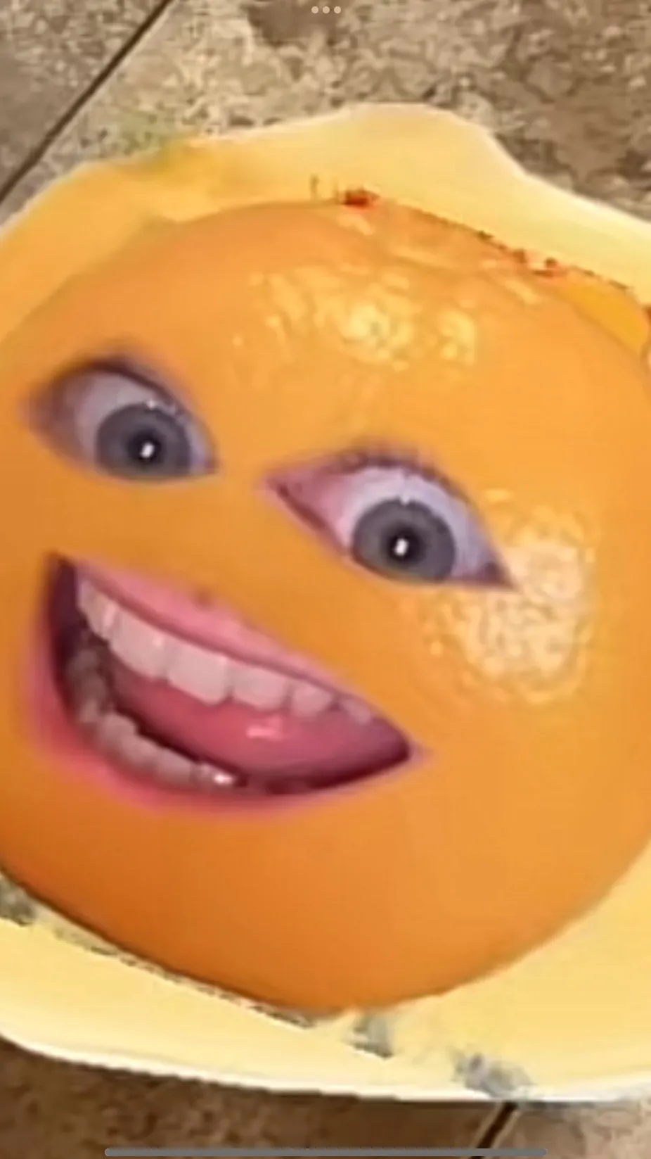 ai character: The Silly orange background