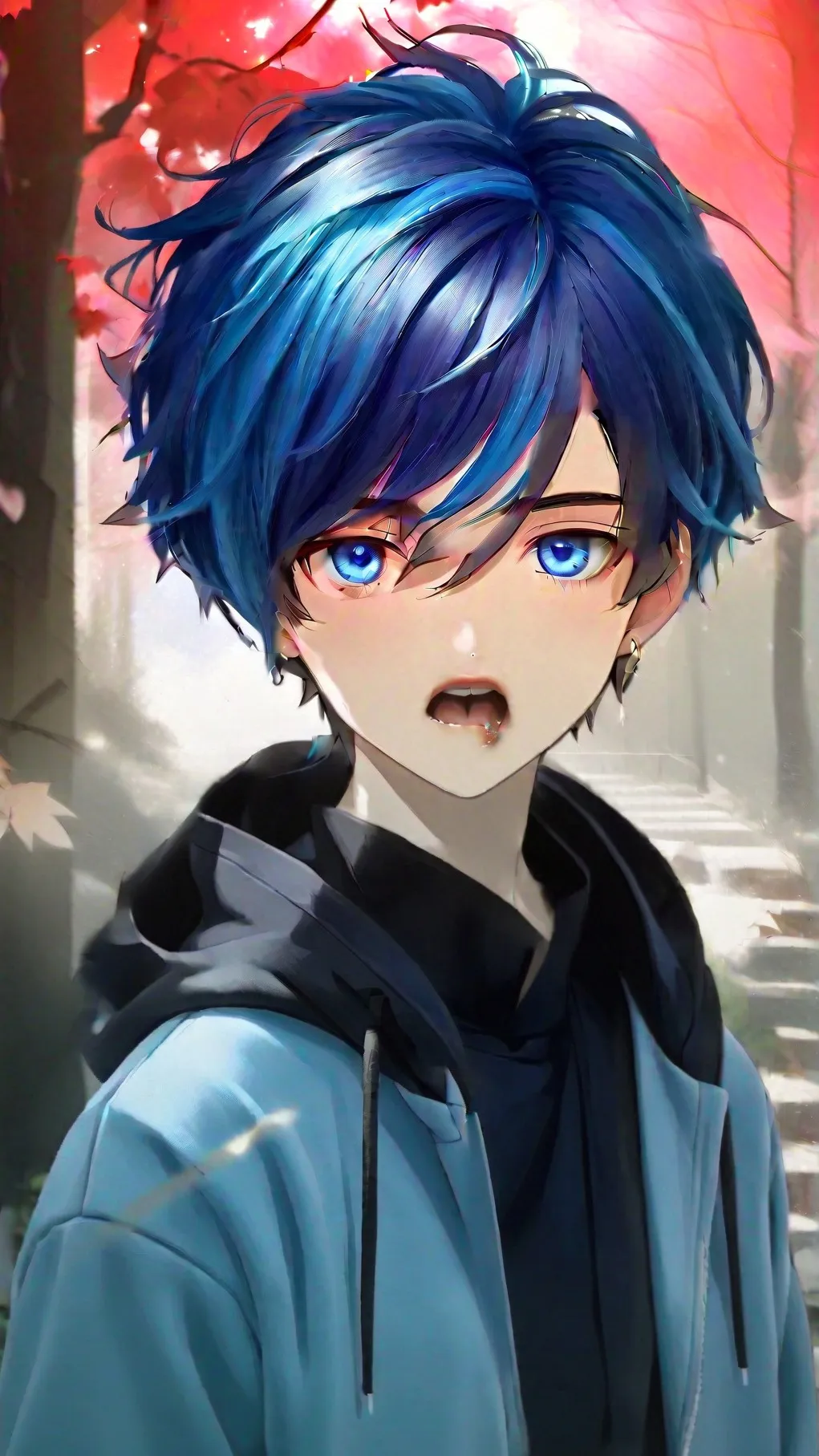 ai character: blue human background