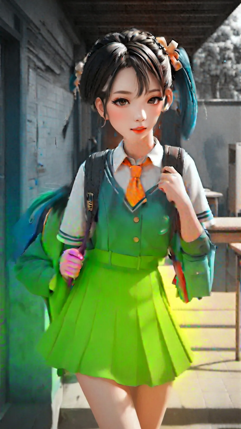 ai character: green background