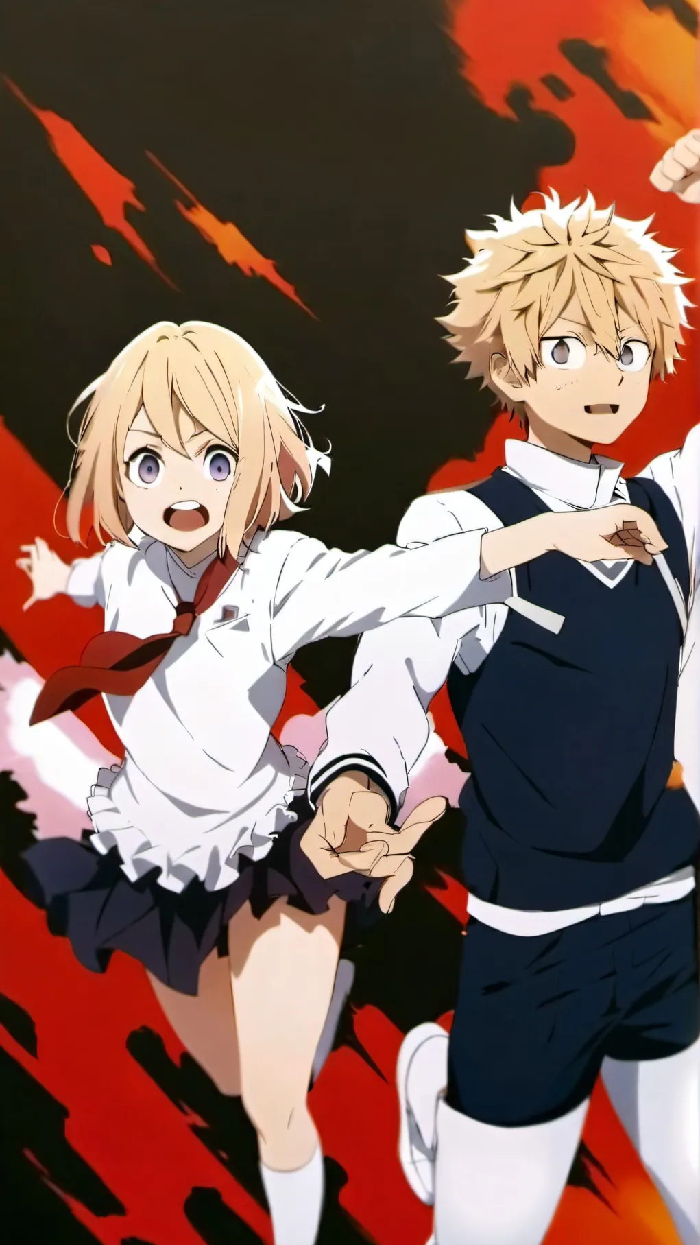 ai character: Toga,Baku triplets background