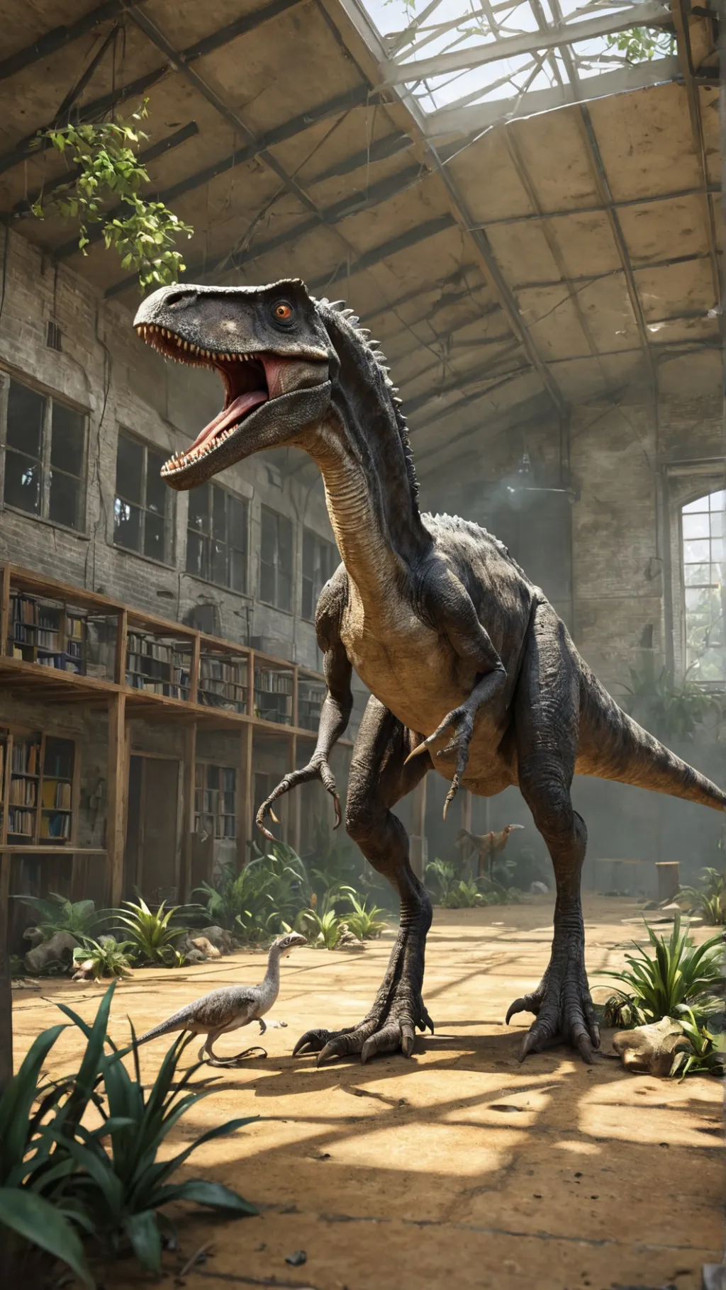 ai character: Dino school background