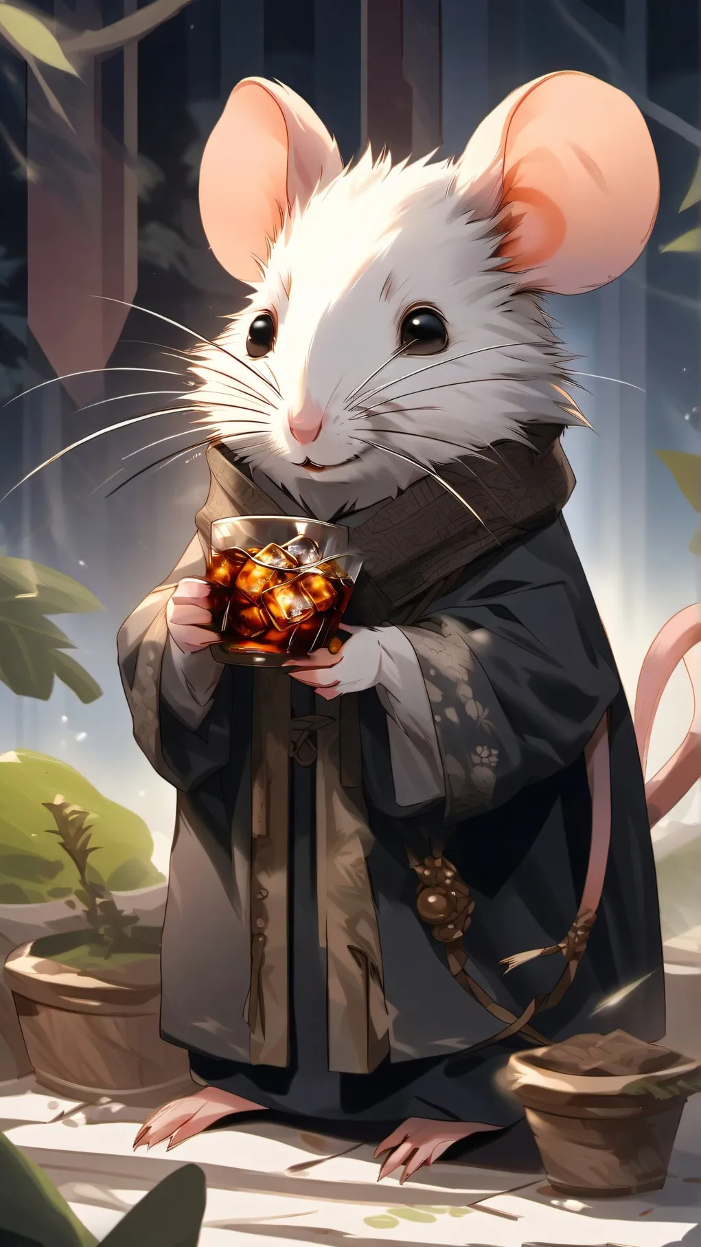 ai character: cute ahh rat background