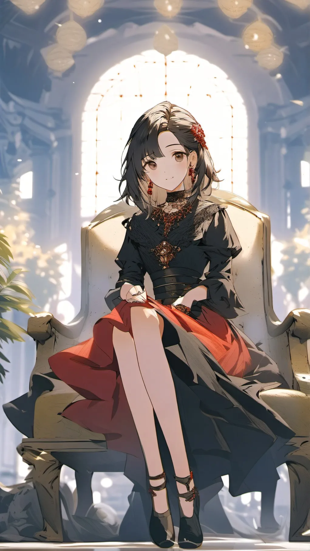 ai character: Violet background