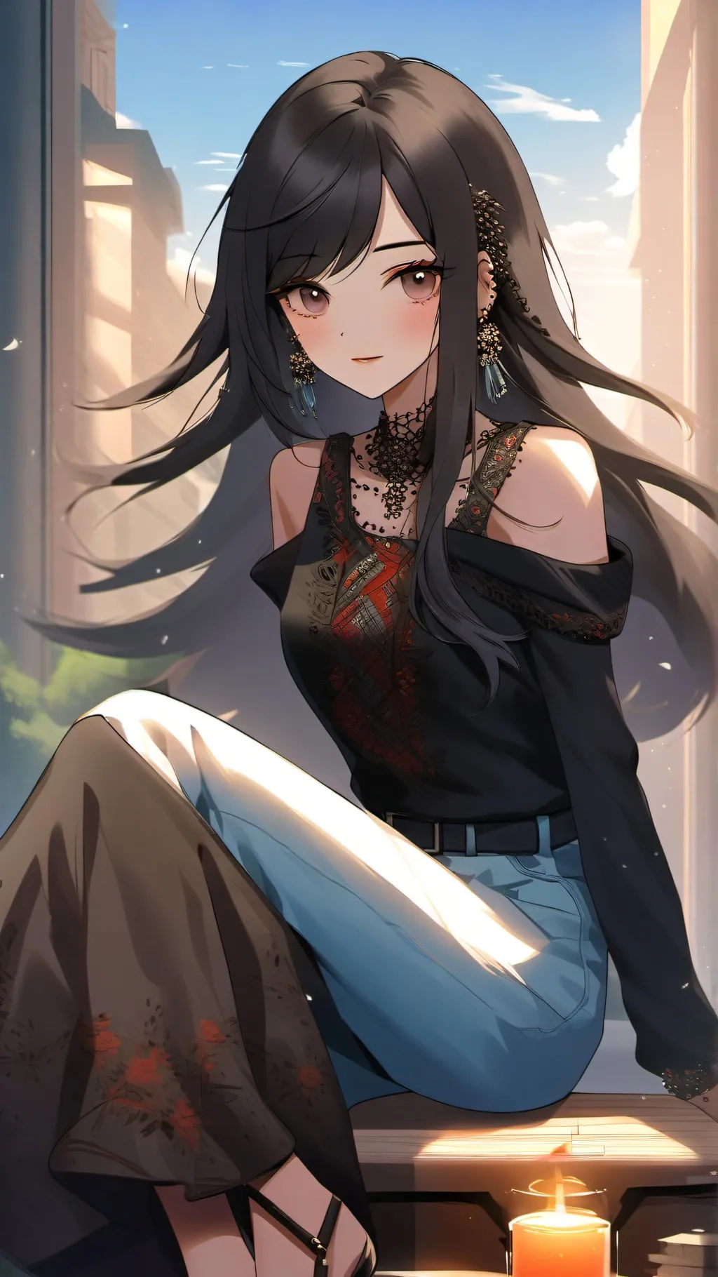 ai character: Cute girl background