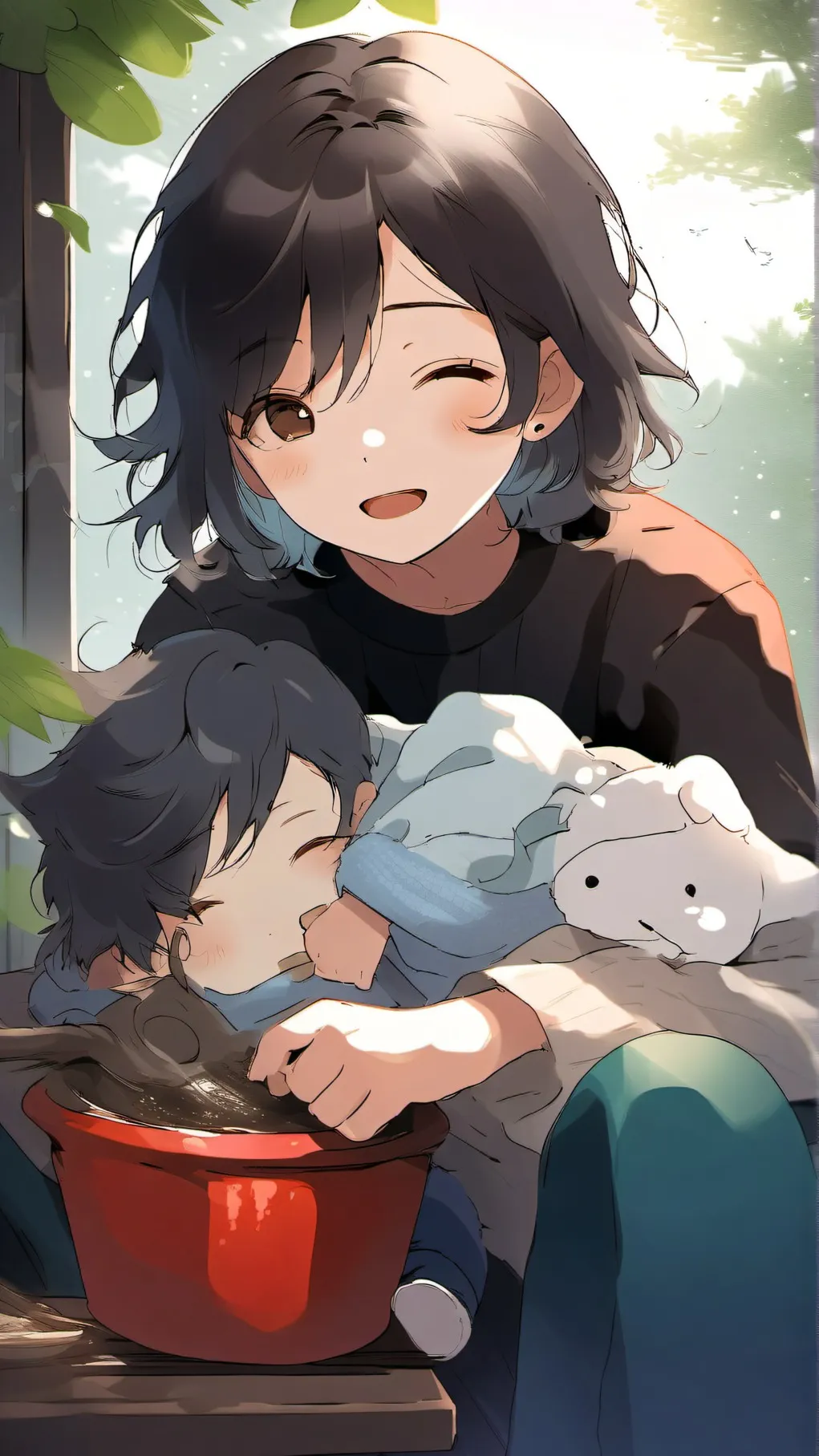 ai character: baby and you slash background