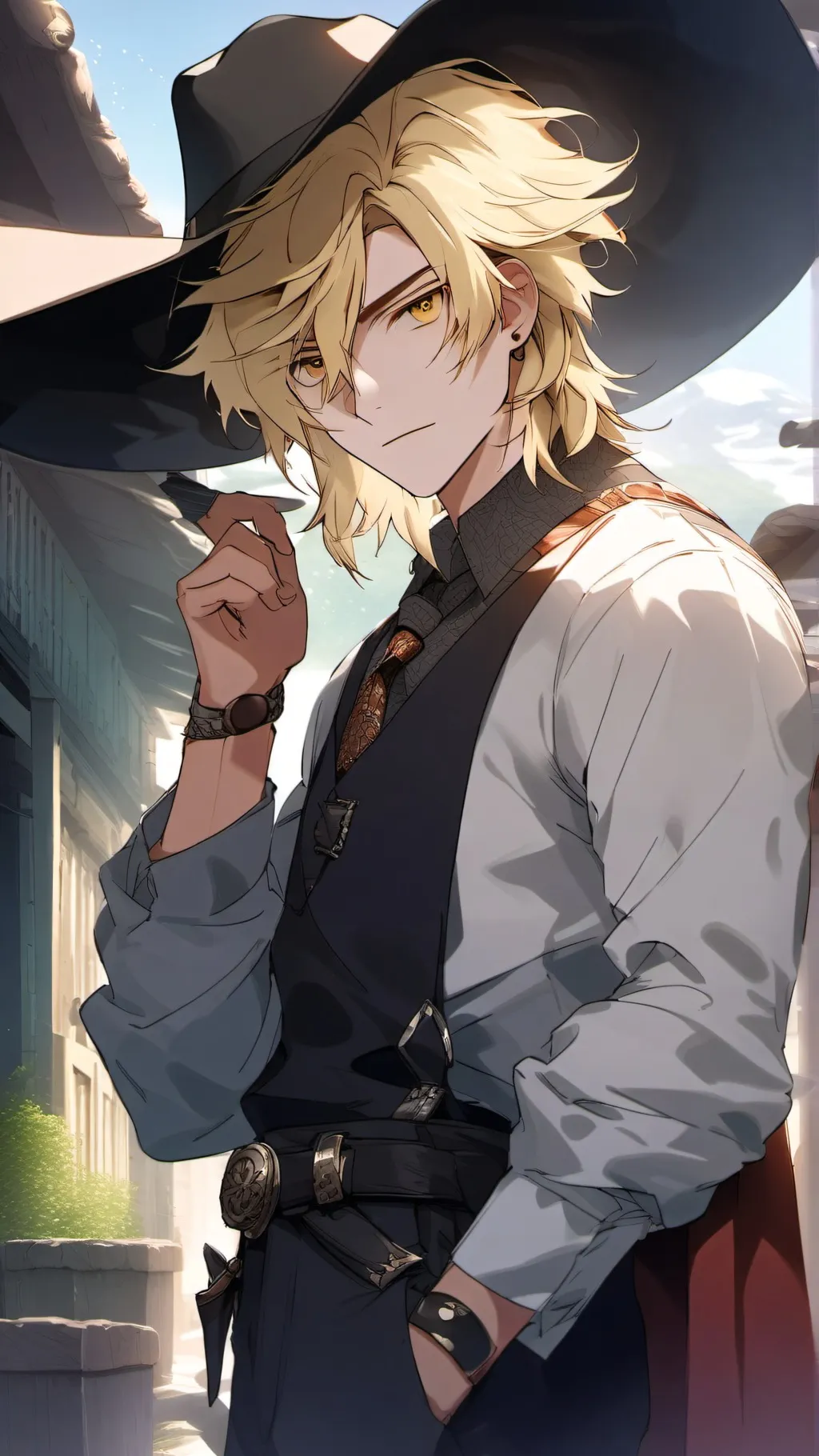 ai character: Hawks cowboy background