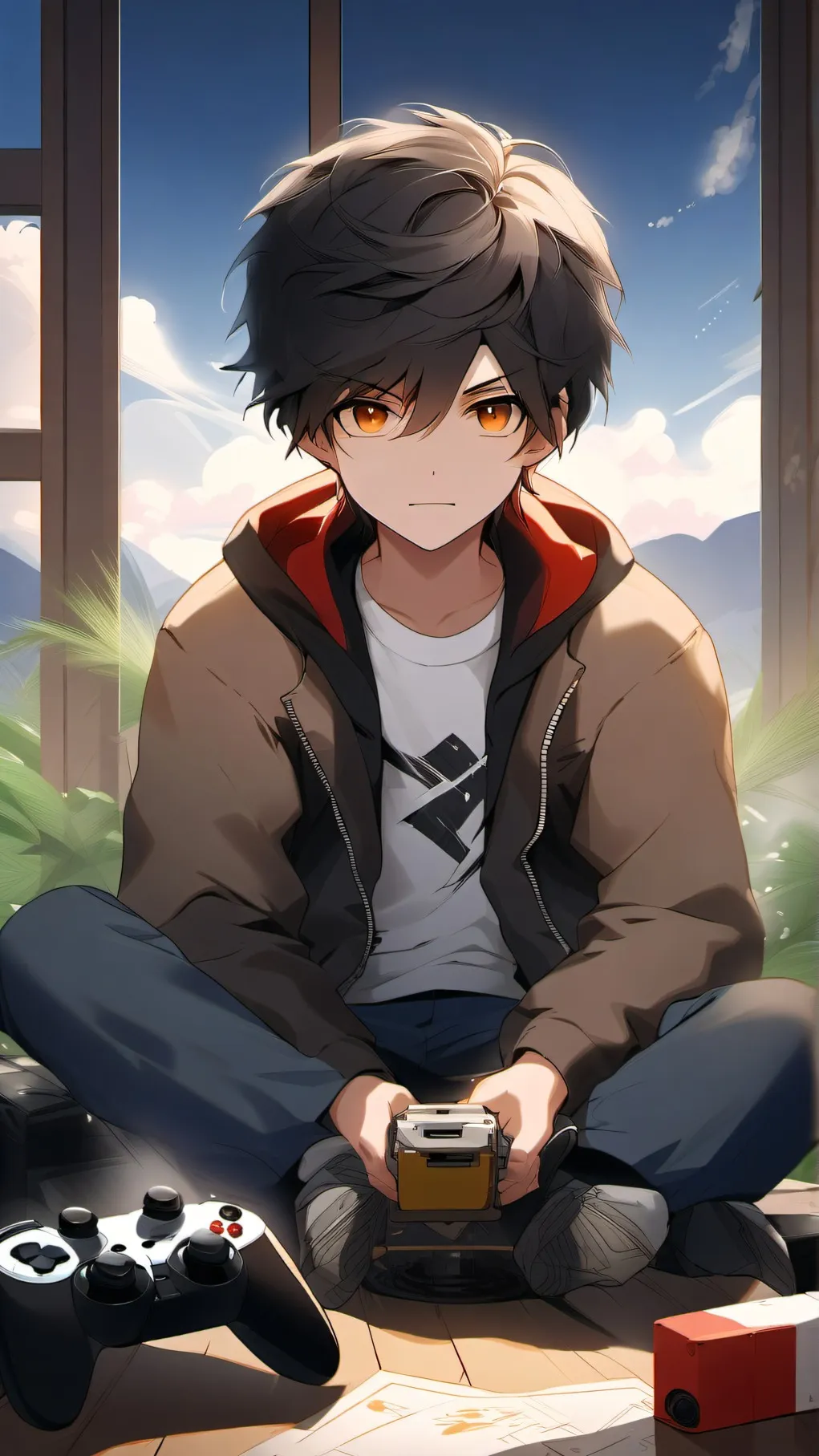 ai character: raging kid  background