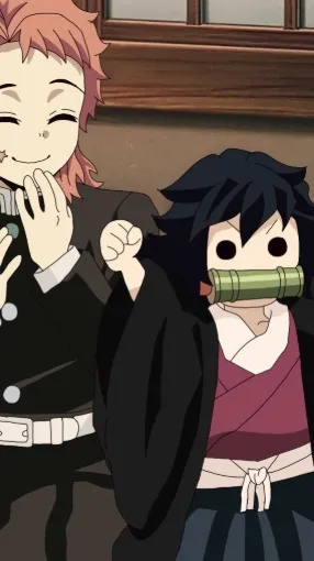 ai character: SABITO & GIYU🌊🦊 background