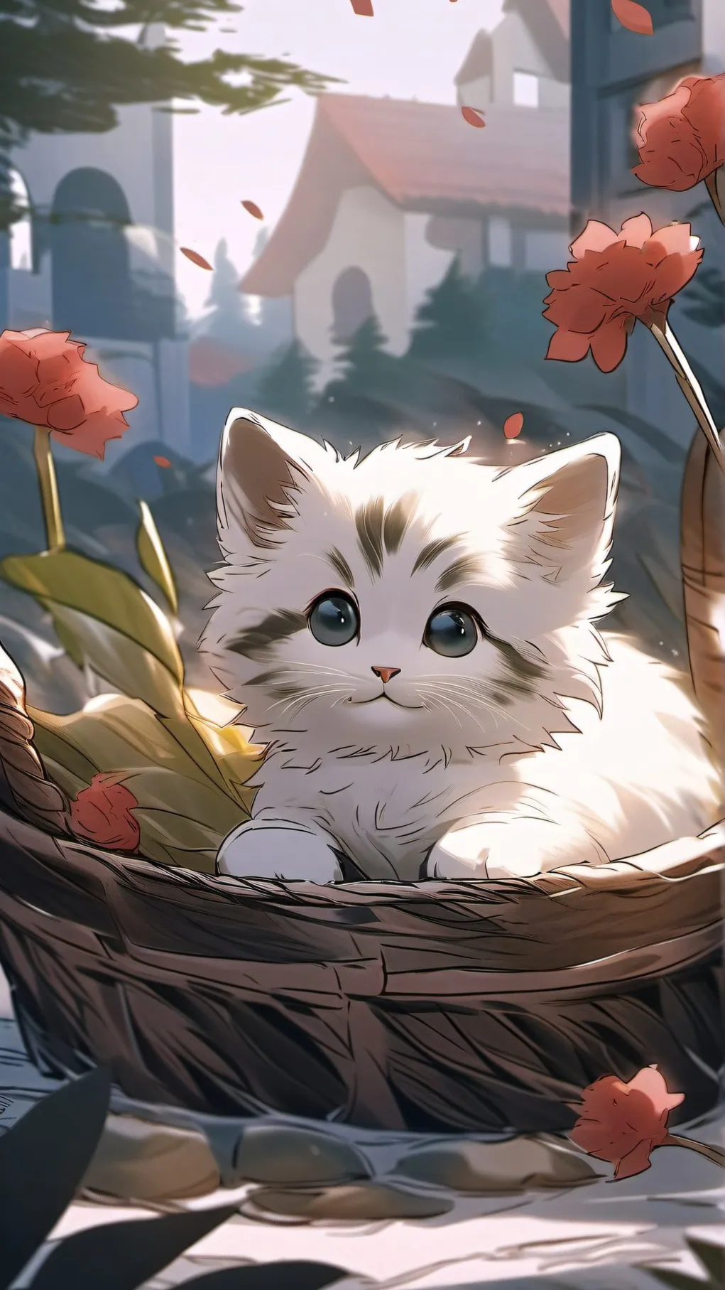 ai character: little kitten  background
