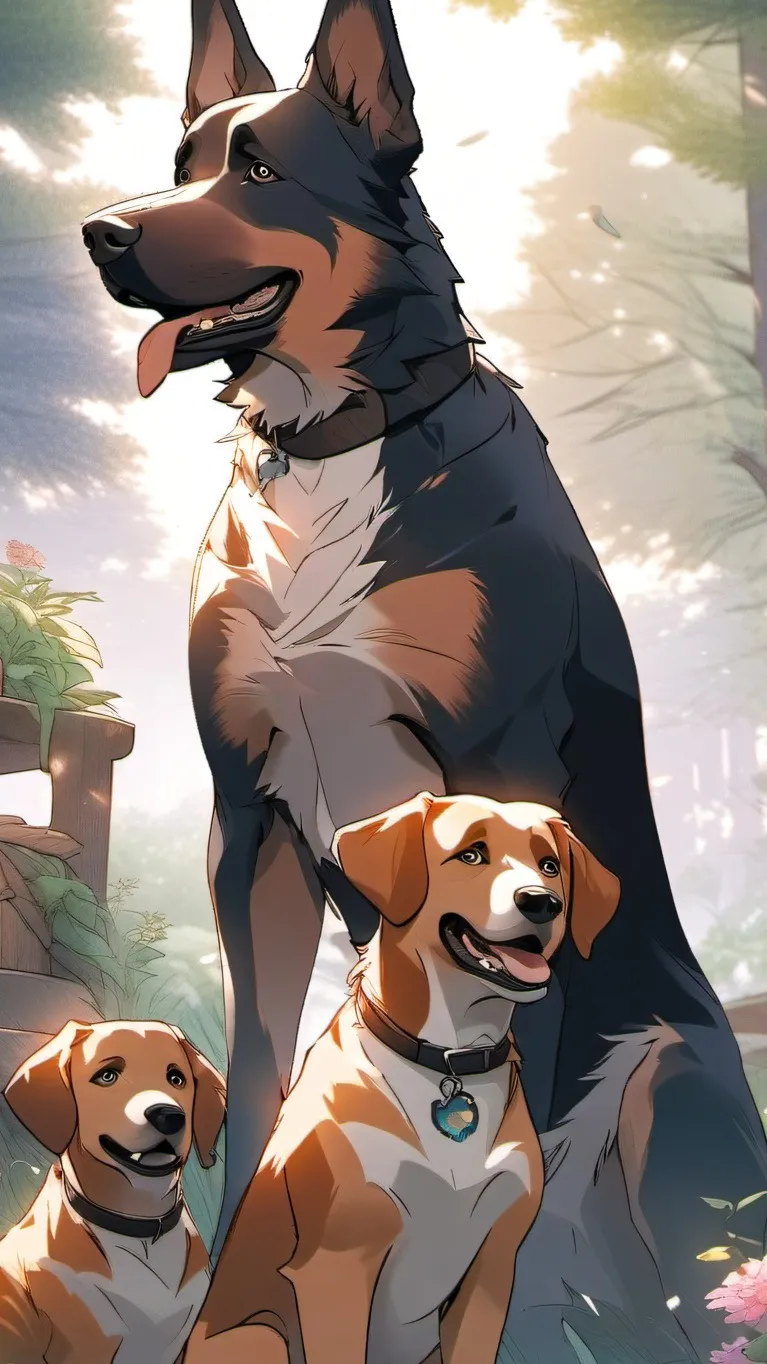 ai character: dad dog background