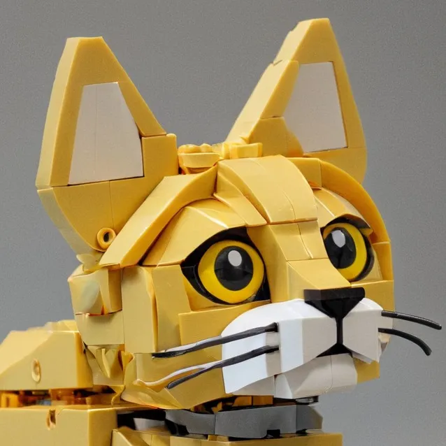 chat with ai character: Lego cat