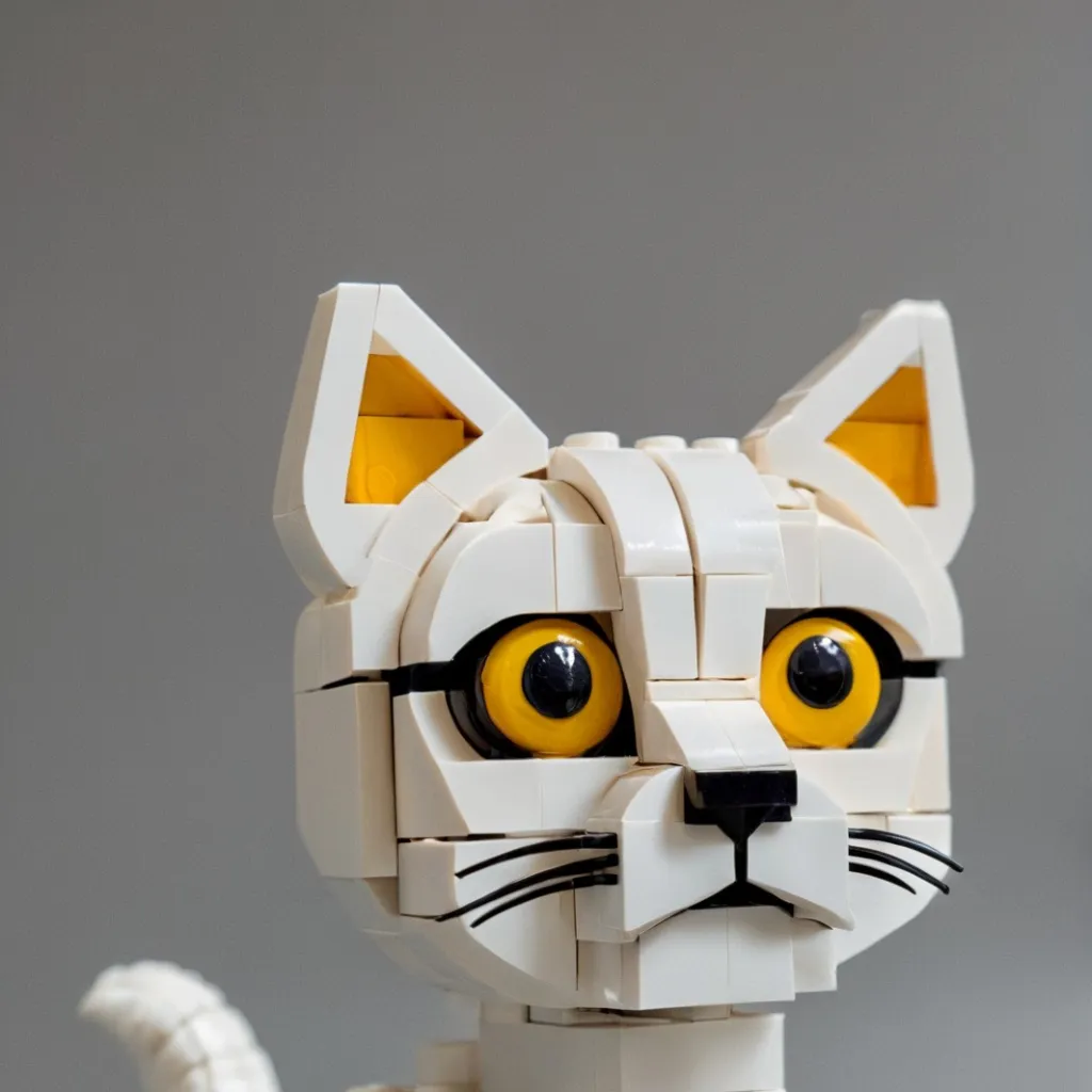 chat with ai character: Lego cat 