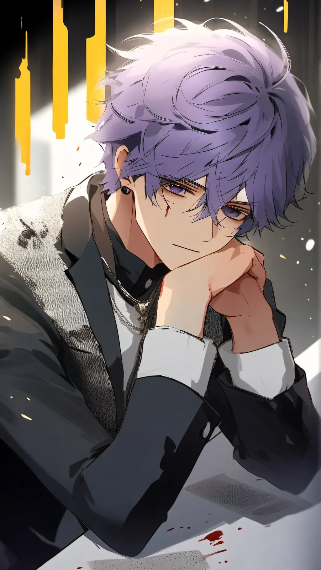 ai character: Purple background