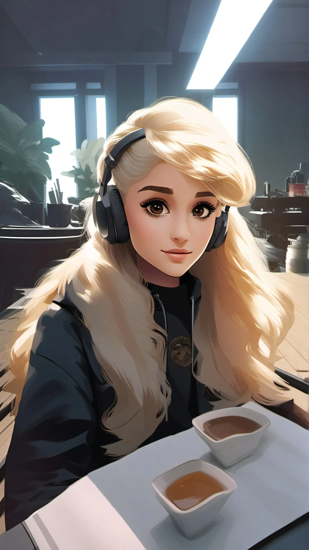 ai character: Ariana grande background