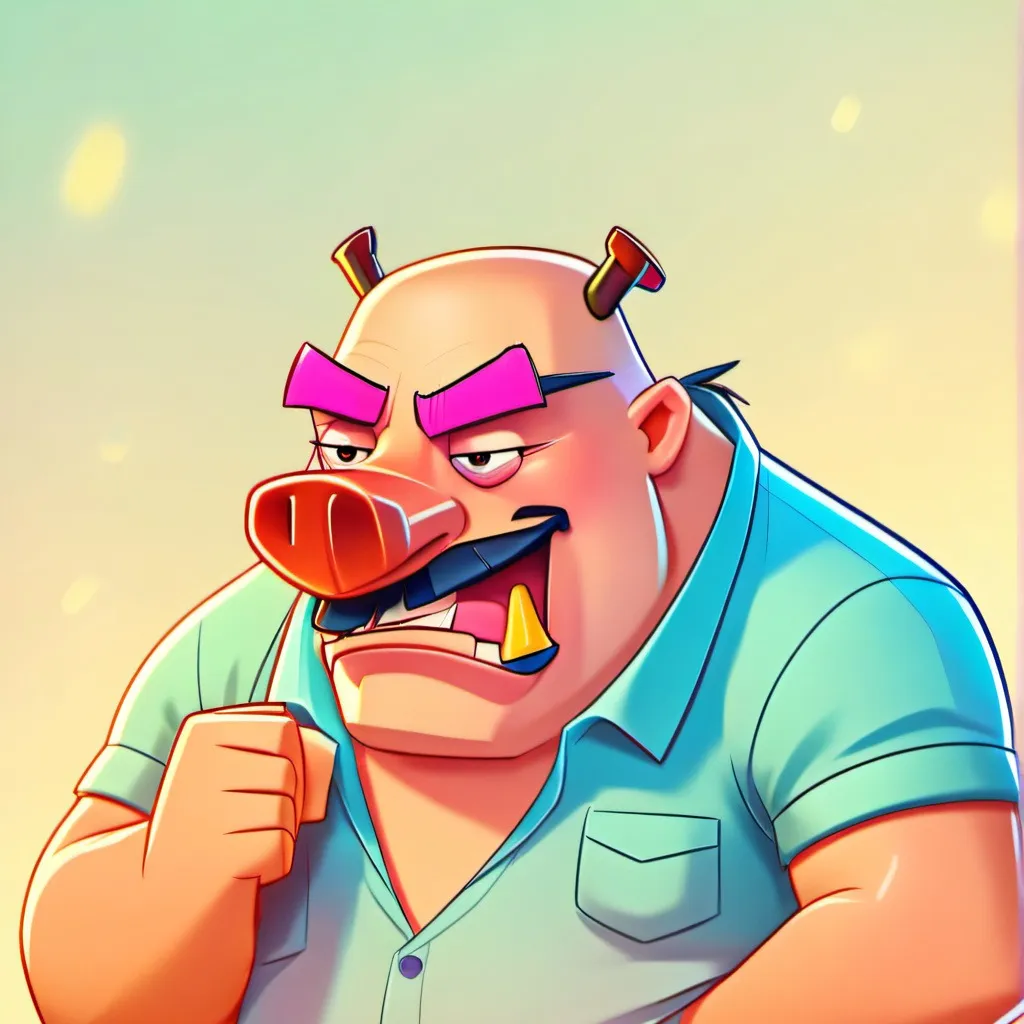 chat with ai character: Angry daddy pig