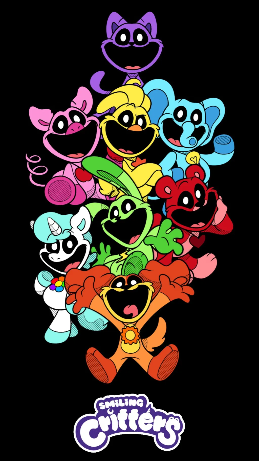 ai character: Smiling Critters background