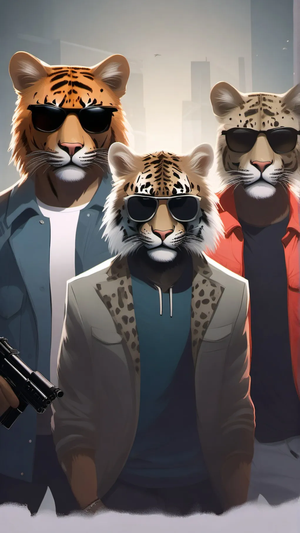 ai character: 3 cats in gta 6 background
