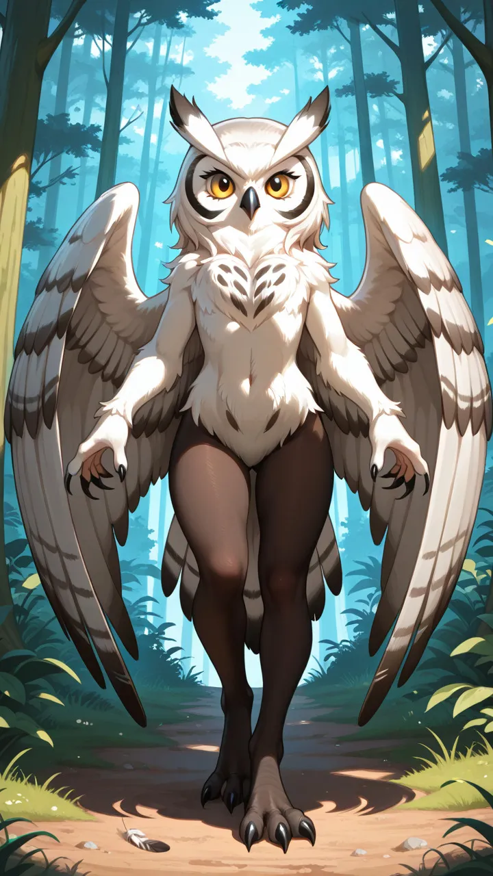 ai character: Humanoid Owl background